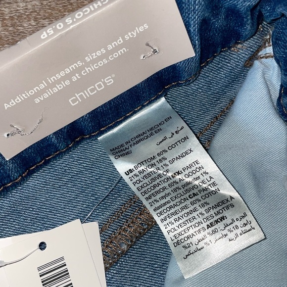 Chico’s So Slimming Rope Trimmed Girlfriend Crop Jean - Picture 6 of 9